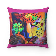 Load image into Gallery viewer, The Soulful Cheetah Goddess Polyester Square Pillow-Purple
