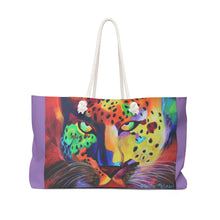 Load image into Gallery viewer, The Soulful Cheetah Goddess Weekender Bag-Violet
