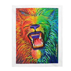 The Chakra Lion Velveteen Plush Blanket