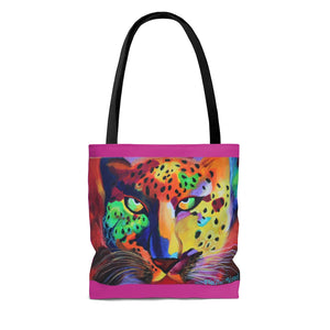 The Soulful Cheetah Goddess Tote Bag-Hot Pink