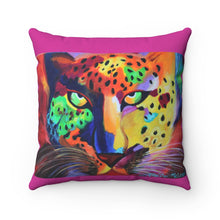 Load image into Gallery viewer, The Soulful Cheetah Goddess Polyester Square Pillow-Purple
