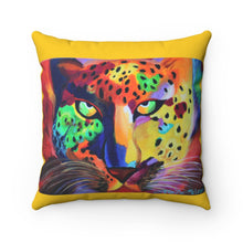 Load image into Gallery viewer, The Soulful Cheetah Goddess Polyester Square Pillow-Yellow
