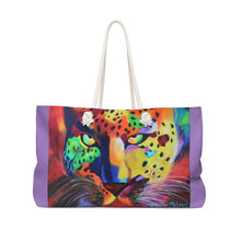 Load image into Gallery viewer, The Soulful Cheetah Goddess Weekender Bag-Violet
