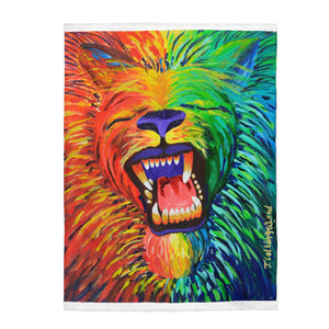 The Chakra Lion Velveteen Plush Blanket