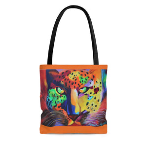 The Soulful Cheetah Goddess Tote Bag-Orange