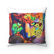 Load image into Gallery viewer, The Soulful Cheetah Goddess Polyester Square Pillow-White
