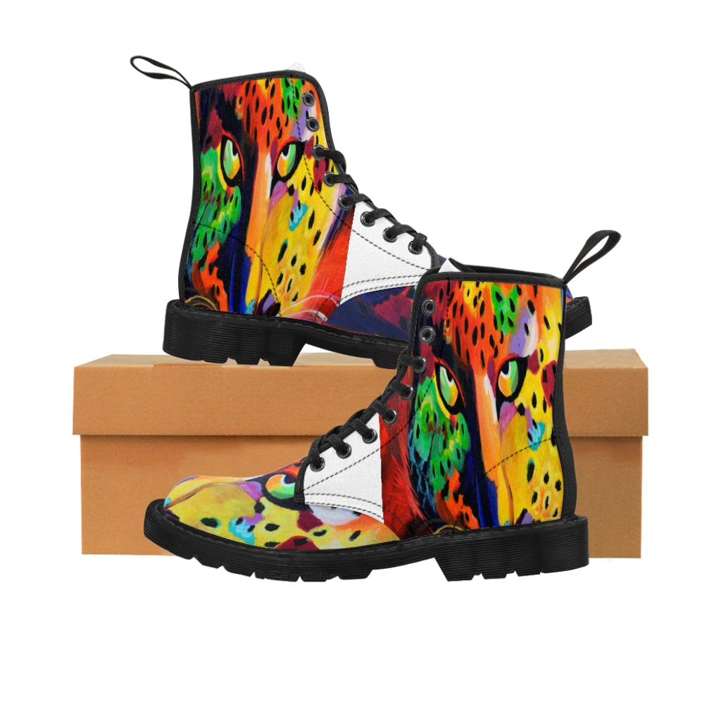 Soulful Cheetah Goddess Women's Canvas Boots