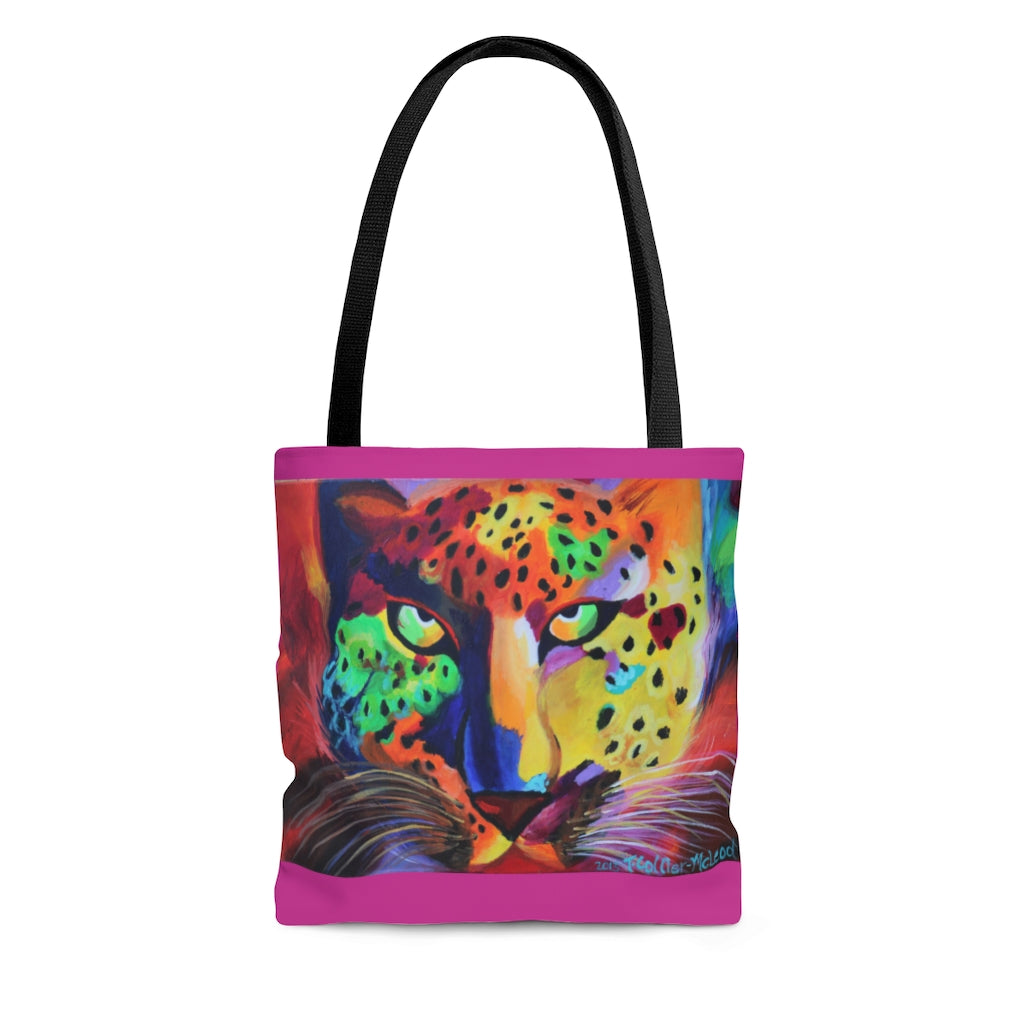 The Soulful Cheetah Goddess Tote Bag-Hot Pink