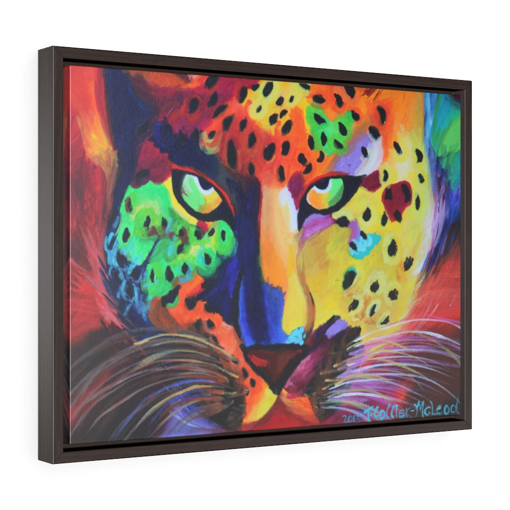 Soulful Cheetah Goddess Horizontal Framed Premium Gallery Wrap Canvas