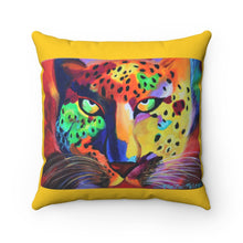 Load image into Gallery viewer, The Soulful Cheetah Goddess Polyester Square Pillow-Yellow
